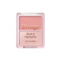 DIVAGE Палетка для лица Blush & Highlighter Duo Face Palette т. 02